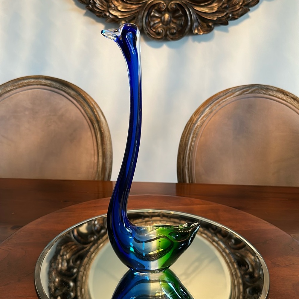 Vintage Handblown Swan Italian Art Glass